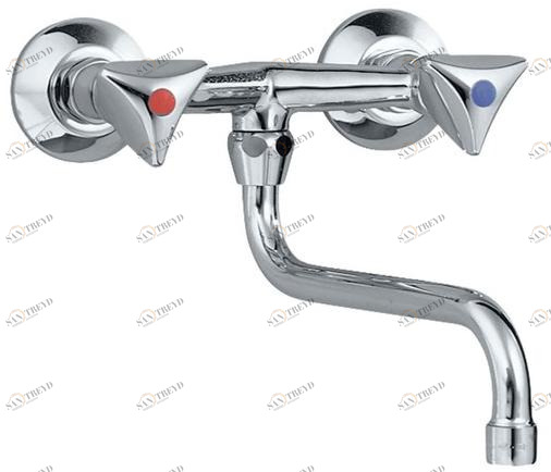 rvb Смеситель для кухни настенный на два отверстия Trio 1001.11.21