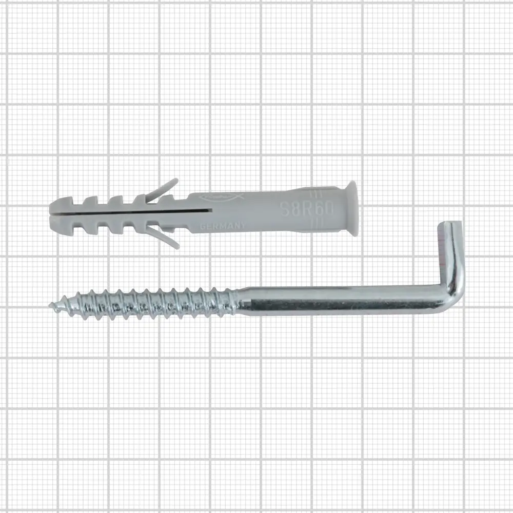 Дюбель для полнотелых материалов Fischer S с прямым крюком 8x60 мм нейлон 2 шт. 12469893 STLM-2051983 Santreyd  - Вид №4
