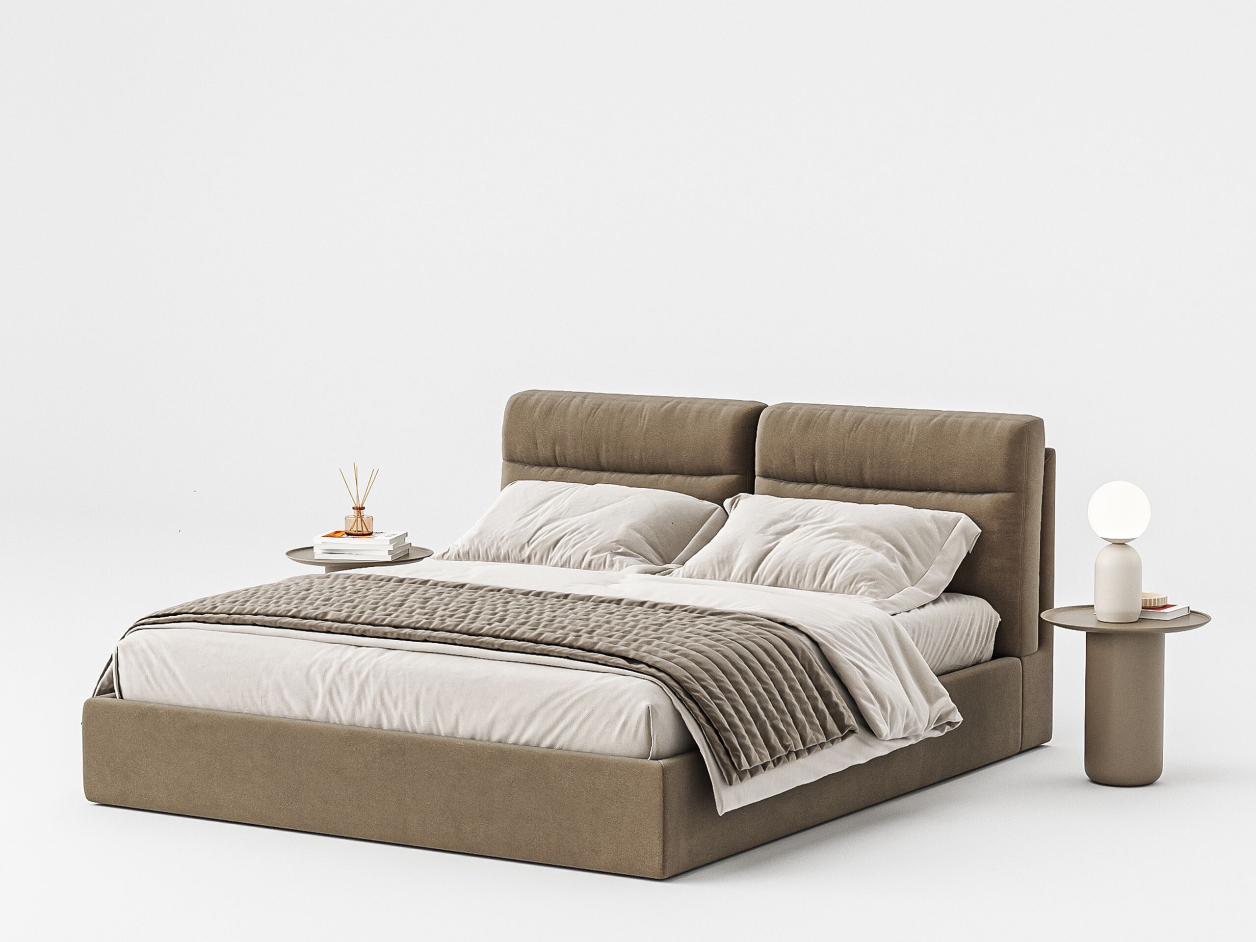 Двуспальная кровать с мягким изголовьем Woodsoft VANCOUVER ARCH-00078784