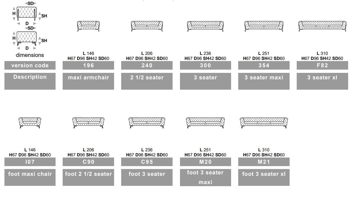 4-местный кожаный капитонный диван Calia Italia Superior ARCH-00153292 - Вид №5
