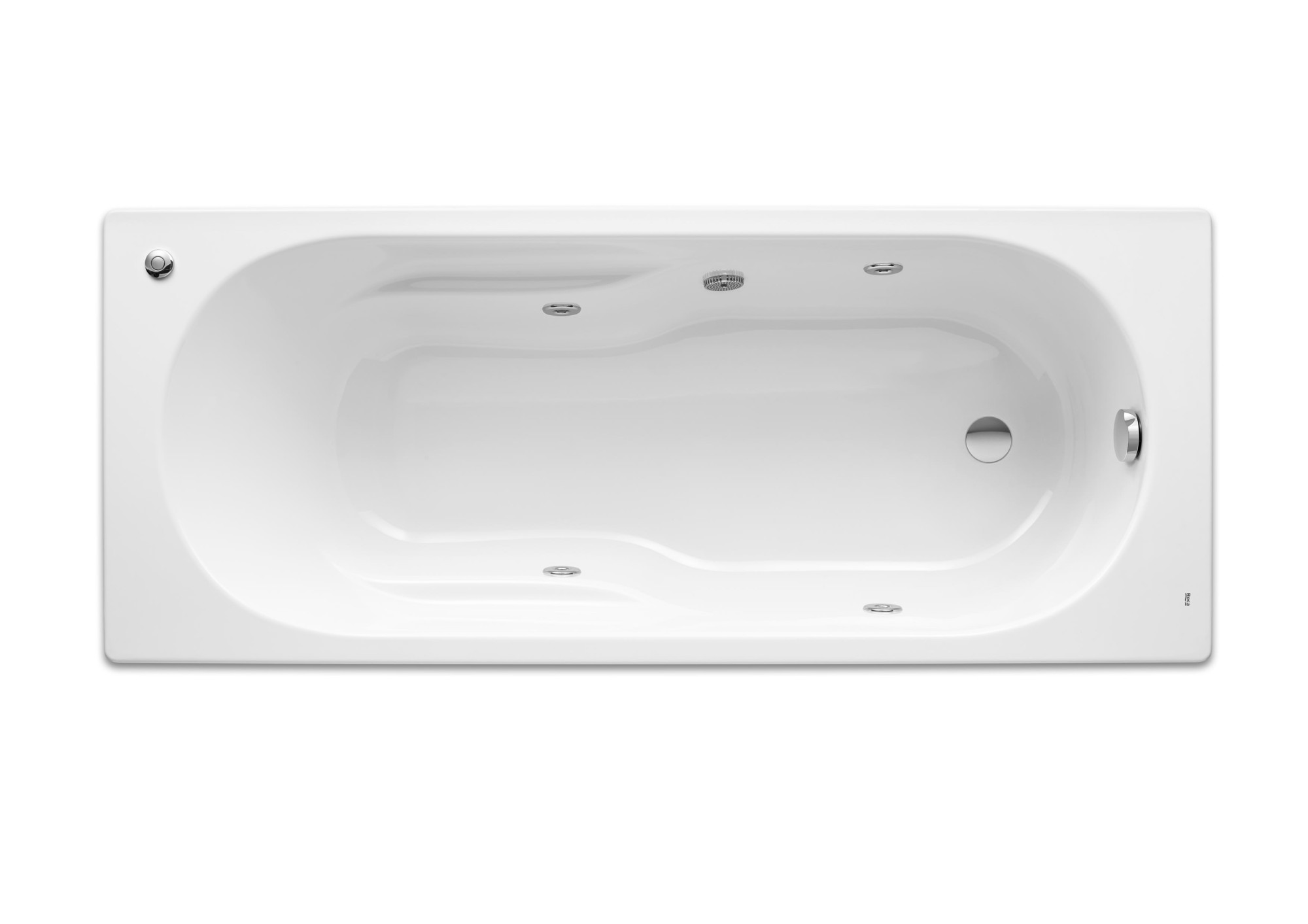 A248361001 Прямоугольная акриловая ванна с гидромассажем Basic ROCA Genova