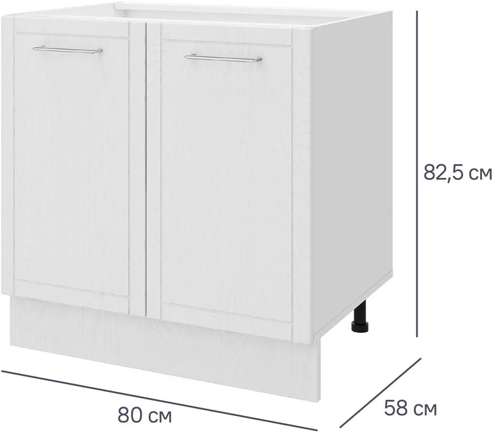 DELINIA Напольный кухонный шкаф Агидель белый 80х82.5х58 см 86586495