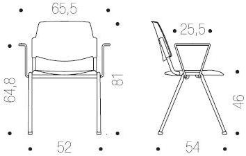 IBEBI Стул штабелируемый с подлокотниками для залов ожидания sun-id-1415195 - Вид №7