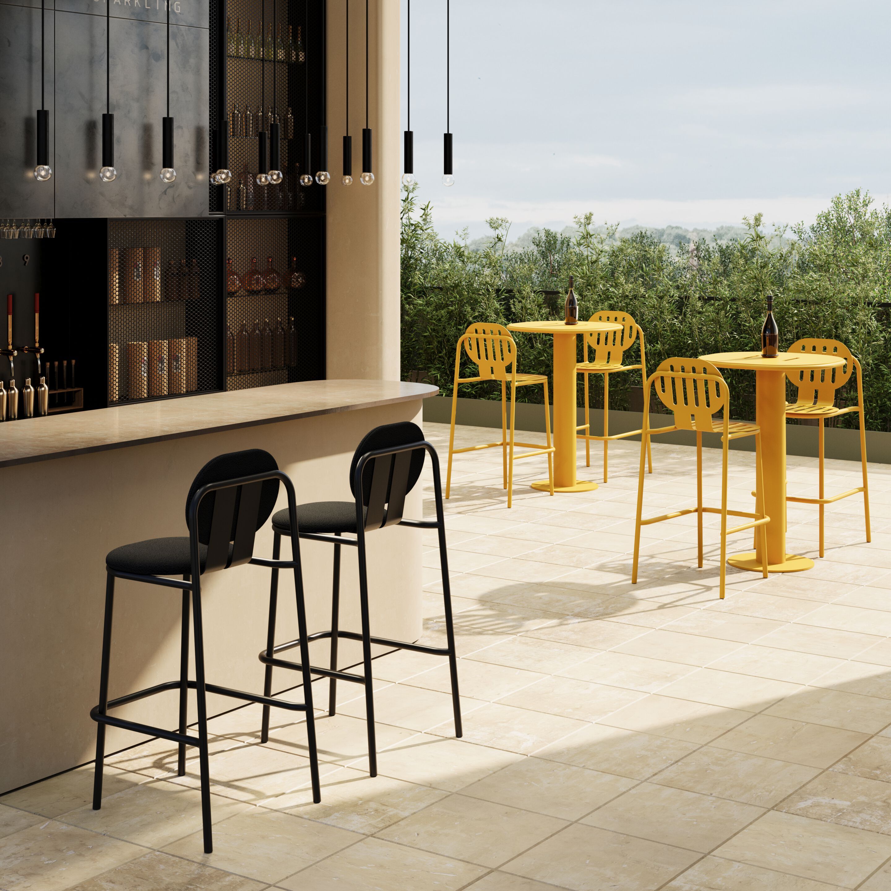 Высокий алюминиевый садовый стул с порошковым покрытием со спинкой Joyf пустыня ARCH-00120103 - Вид №2