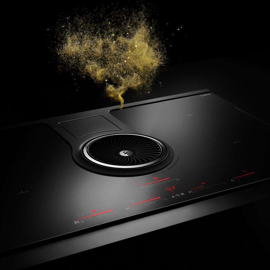 NIKOLATESLA HP BL/A/83-PRF0120975A Индукционные варочные панели / индукционная, .nikolatesla.панель+вытяжка, стеклокерамика, индукционная, 83см, сенсорное управление , pot detector, bridge zones, power limitation , 1200м3, отвод воздуха, черный Elica  - Вид №3