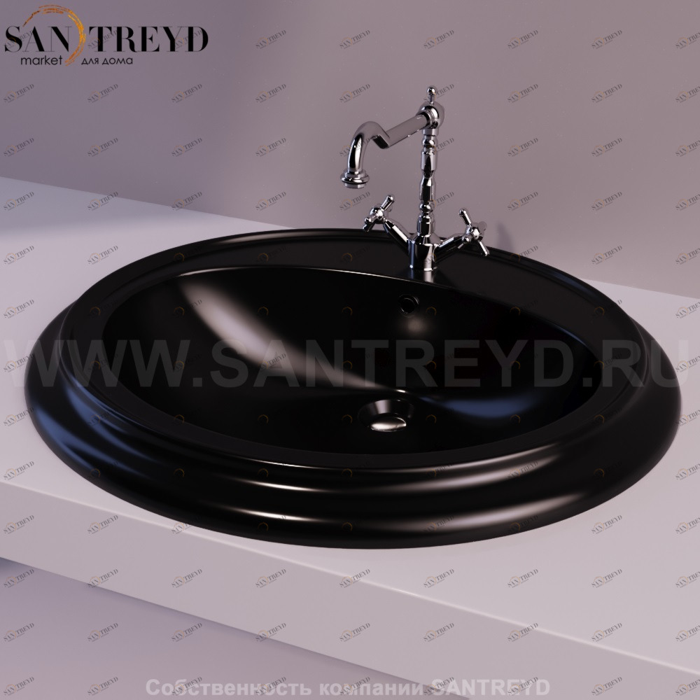 AR859NERO Накладная раковина под столешницу  овальная Simas Arcade