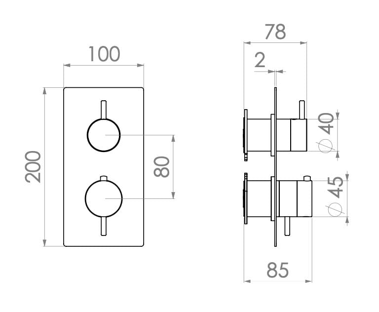 Термостатический смеситель для душа из нержавеющей стали с переключателем Radomonte Dex ARCH-00097951 - Вид №2