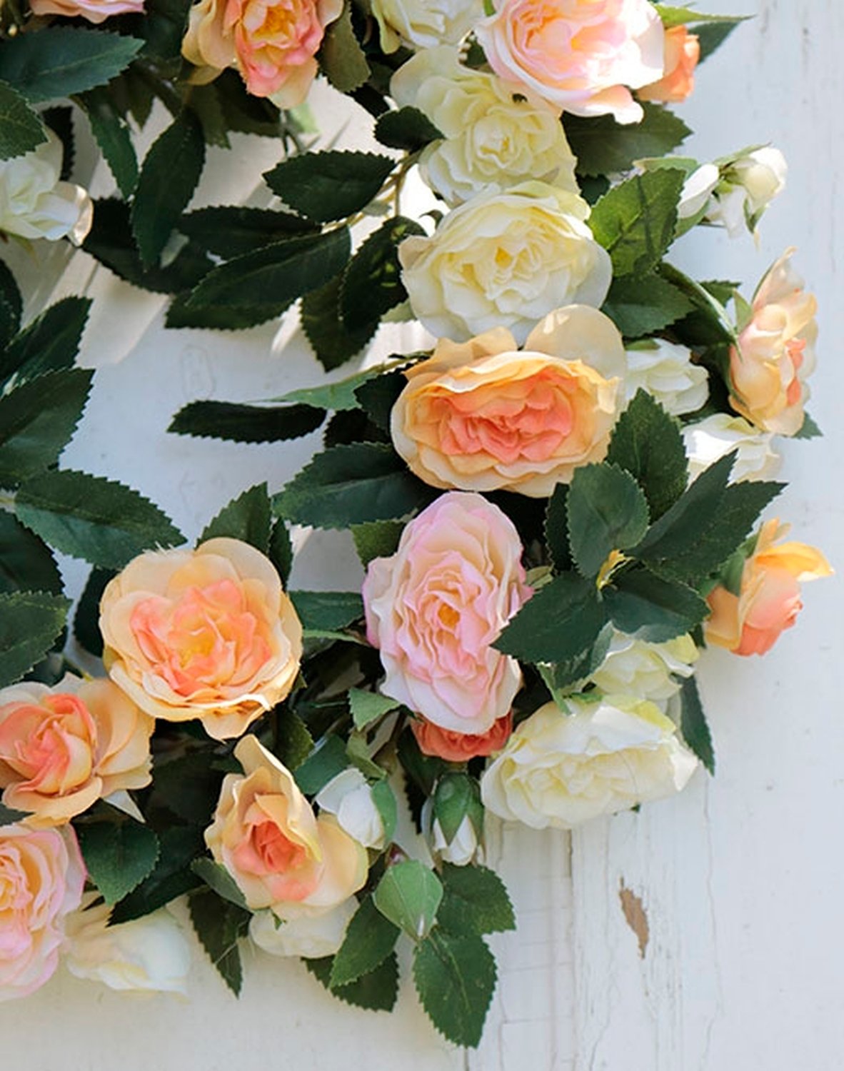 2617 307 a2 Искусственный венок из роз, Ø 30 см, желто-белый H-andreas 