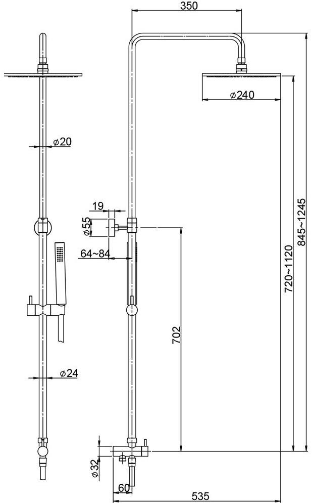 Paini RST2 50CR191ART9P3 душевая система  - Вид №1