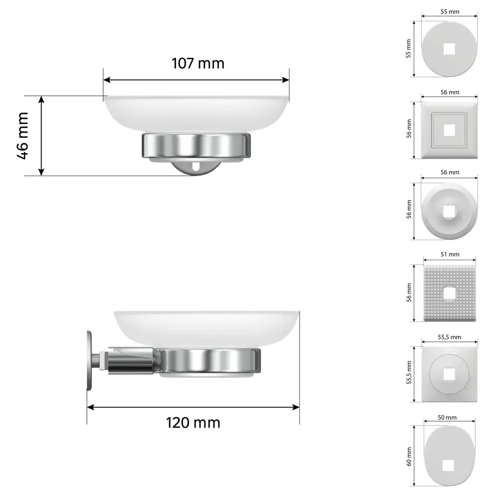 Мыльница LEMER You-Design хром с матовым стеклом 82808606 STLM-0985794 - Вид №4