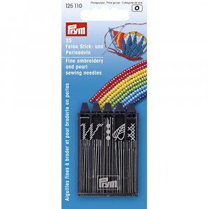 125110 Иглы для шитья ручные для вышивания и бисера в блистере 25 шт. ассорти PRYM