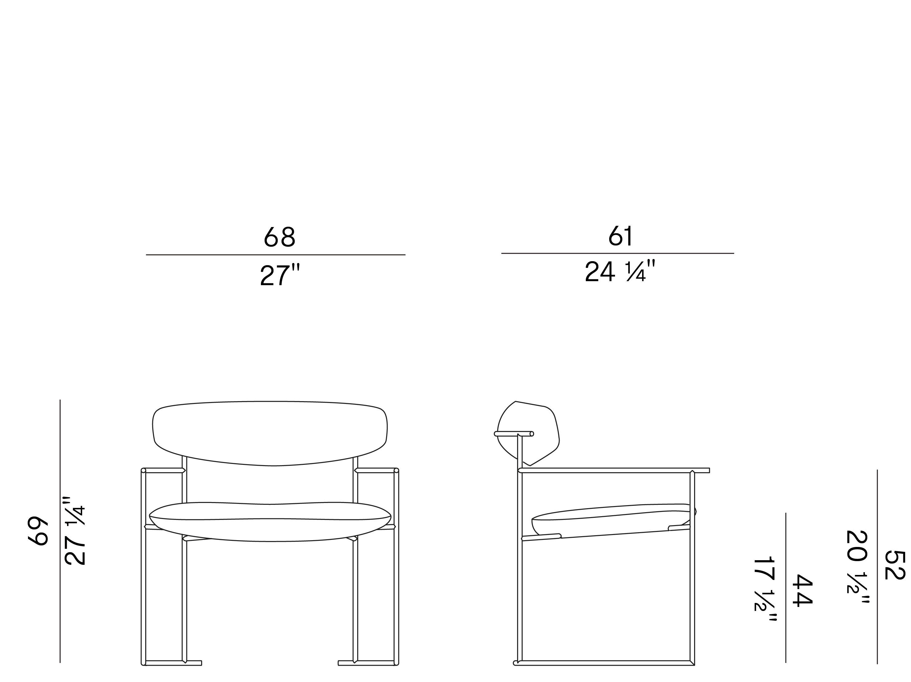 Кресло с металлическим каркасом и тканевым сиденьем Potocco Keel ARCH-00151586 - Вид №3