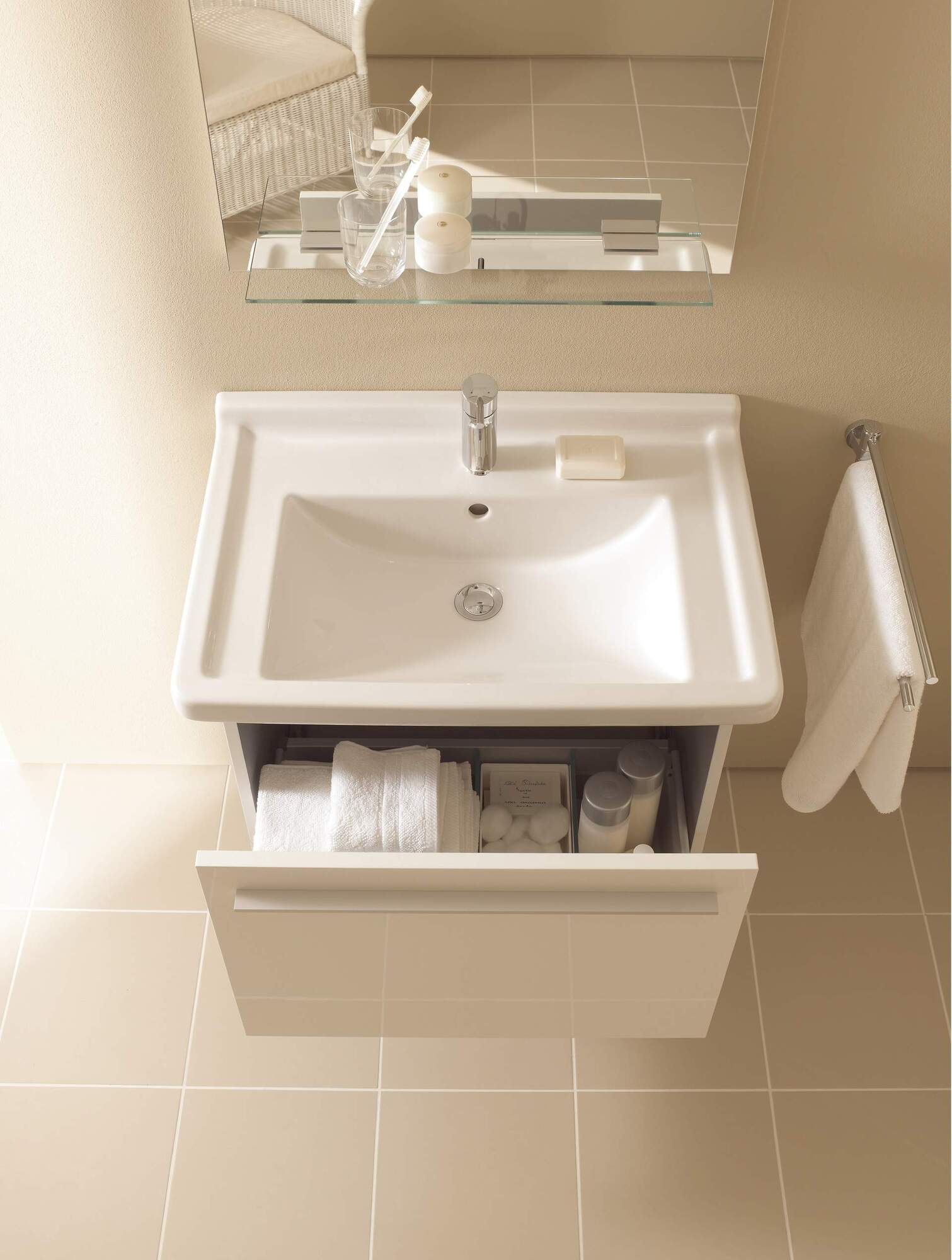 XL605601212 Тумбочка подвесная X-Large #XL6056 600 x 468 мм Дуб брашированный, натуральный шпон Duravit - Вид №4