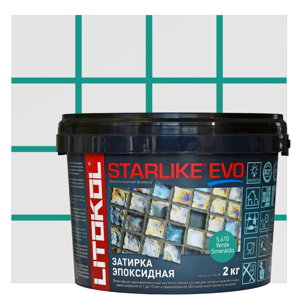 Затирка эпоксидная LITOKOL Starlike Evo S.410 цвет изумрудный 2 кг Без серии STLM-2072066