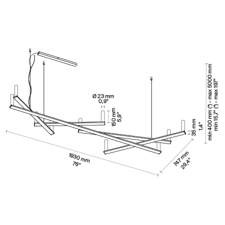 Алюминиевый светодиодный подвесной светильник LUCEPLAN DIX BOUGIES ARCH-00012760 - Вид №2