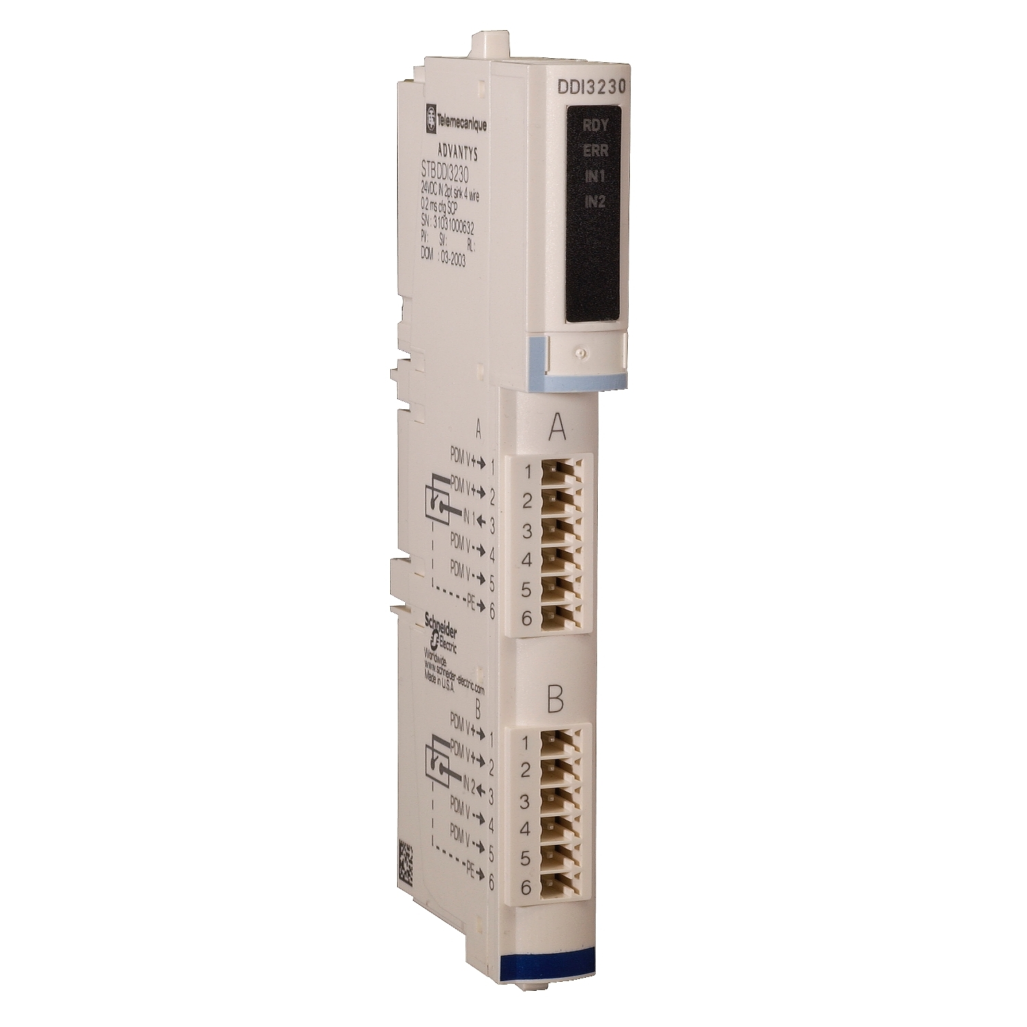 STBDDI3230K МОДУЛЬ ДИСКР. ВХ. =24В, 2 КАН (KОМПЛ) Schneider Electric Промышленные ПЛК Modicon 