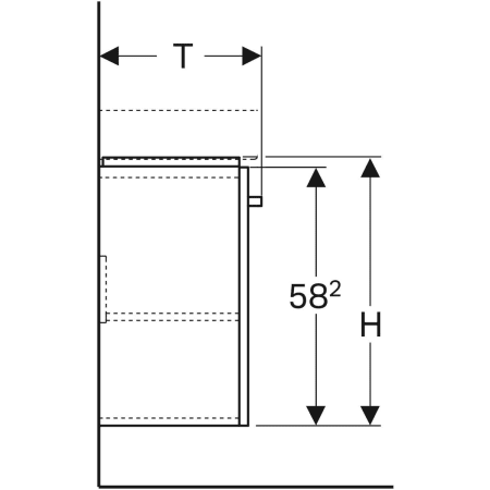 862055000 Шкафчик для раковины Geberit Renova Compact, с одной дверью Geberit  - Вид №4