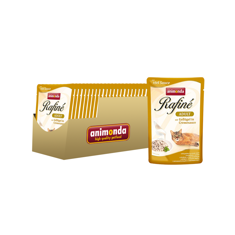 ПР0037506*24 Корм для кошек Rafiné Soupé домашняя птица в сливочном соусе конс. пауч (упаковка - 24 шт) Animonda 