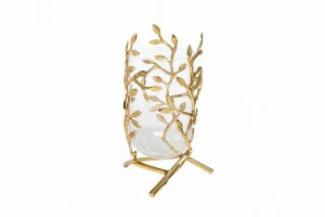 Ваза стеклянная с декором золотистая "Золотые ветви" GARDA DECOR ДИЗАЙНЕРСКИЕ 00-3880518 Золото