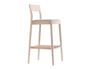 Деревянный барный стул с мягким сиденьем