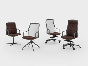 Кожаный регулируемый по высоте офисный стул с колесами