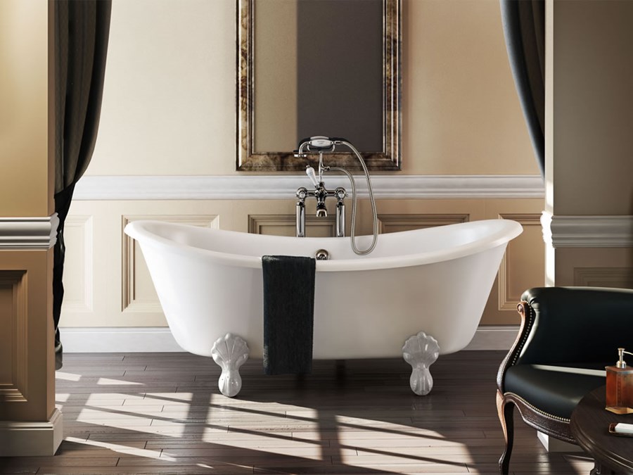 Burlington Двухсторонняя ванна Bateau с роскошными ножками с ножками Luxury Arc из хрома L2C T10F  - Вид №10