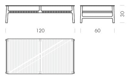 Низкий прямоугольный журнальный столик из дерева и стекла Gazzda Фавн ARCH-00029842 - Вид №7