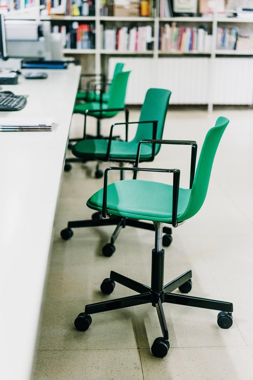 ENEA Офисный стул из дерева с 5 спицами на колесах Lottus sun-id-1384979 - Вид №4