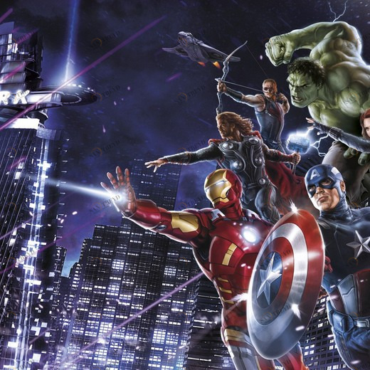 4-434-Avengers-Citynight Фотообои Komar Disney 2.54х1.84 м 4434AVENGERSCITYNIGHT