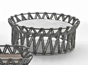 B&B Italia Outdoor Прямоугольный журнальный столик из мрамора и полиэтиленовых волокон Butterfly