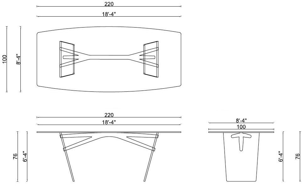 ENNE Прямоугольный стеклянный стол sun-id-1379506 - Вид №3