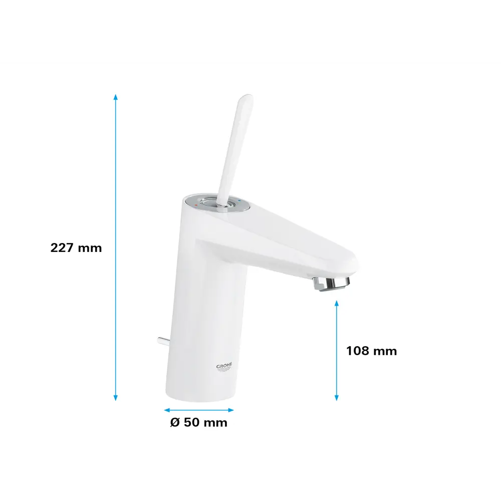 Смеситель для раковины Eurodisc Joy M однорычажный цвет белый 80158238 STLM-2190459 Grohe Eurodisc Joystick - Вид №3