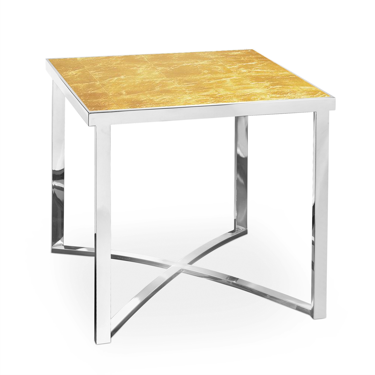 710099,01 ABHIKA БОКОВОЙ СТОЛ CHROMO X H51 52X52 GOLD 710099.01 - Вид №1