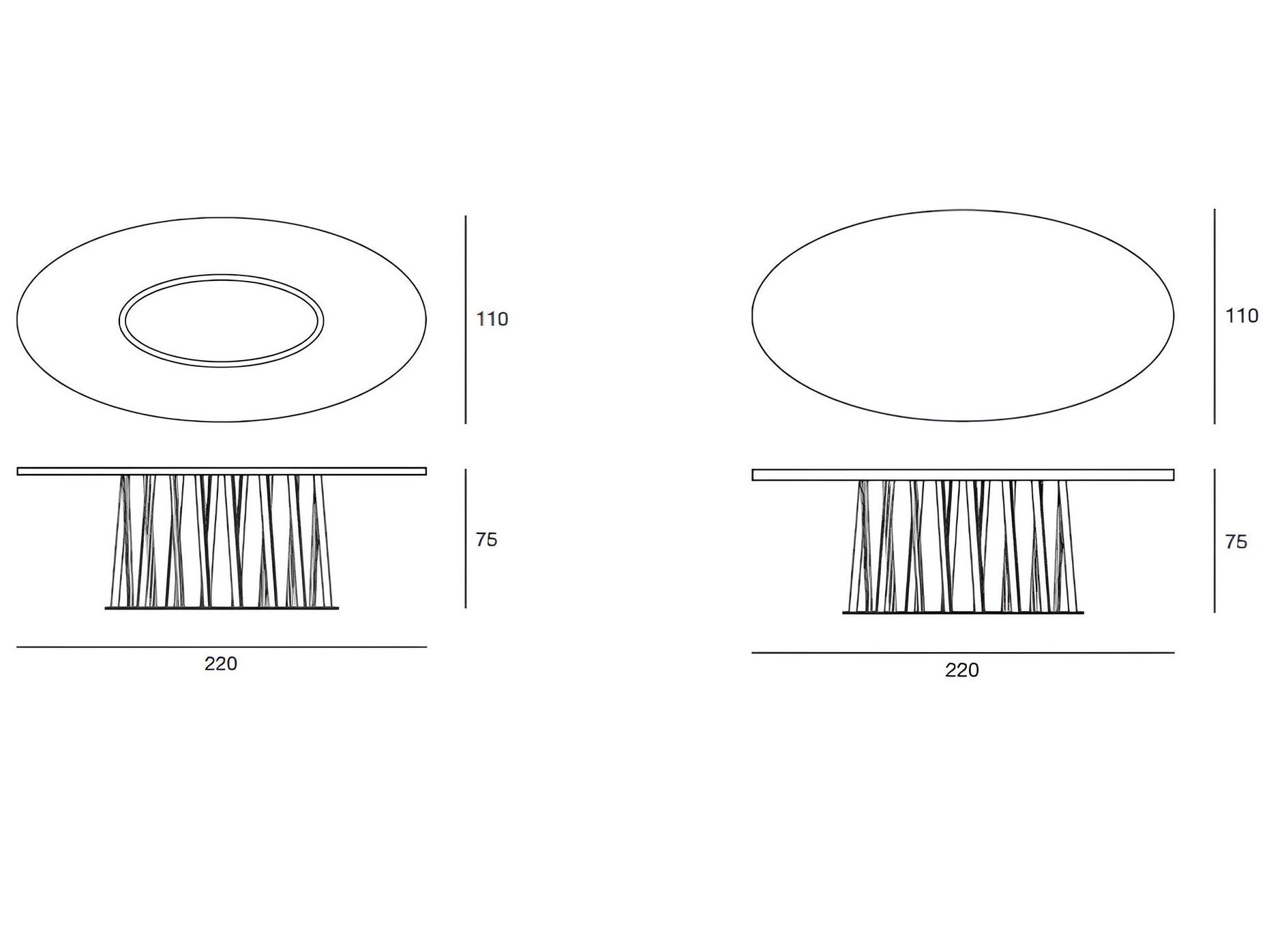 Овальный обеденный стол Pacini & Cappellini Cosmo ARCH-00020955