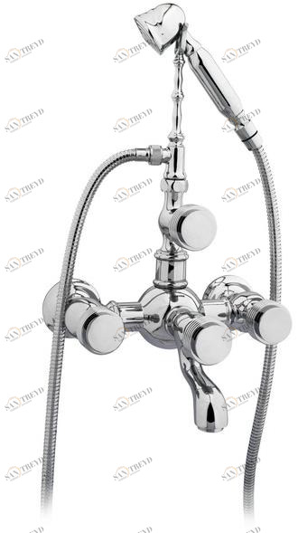 Bronces Mestre Настенный смеситель для ванны на 2 отверстия с ручным душем Retro 035416.000.50