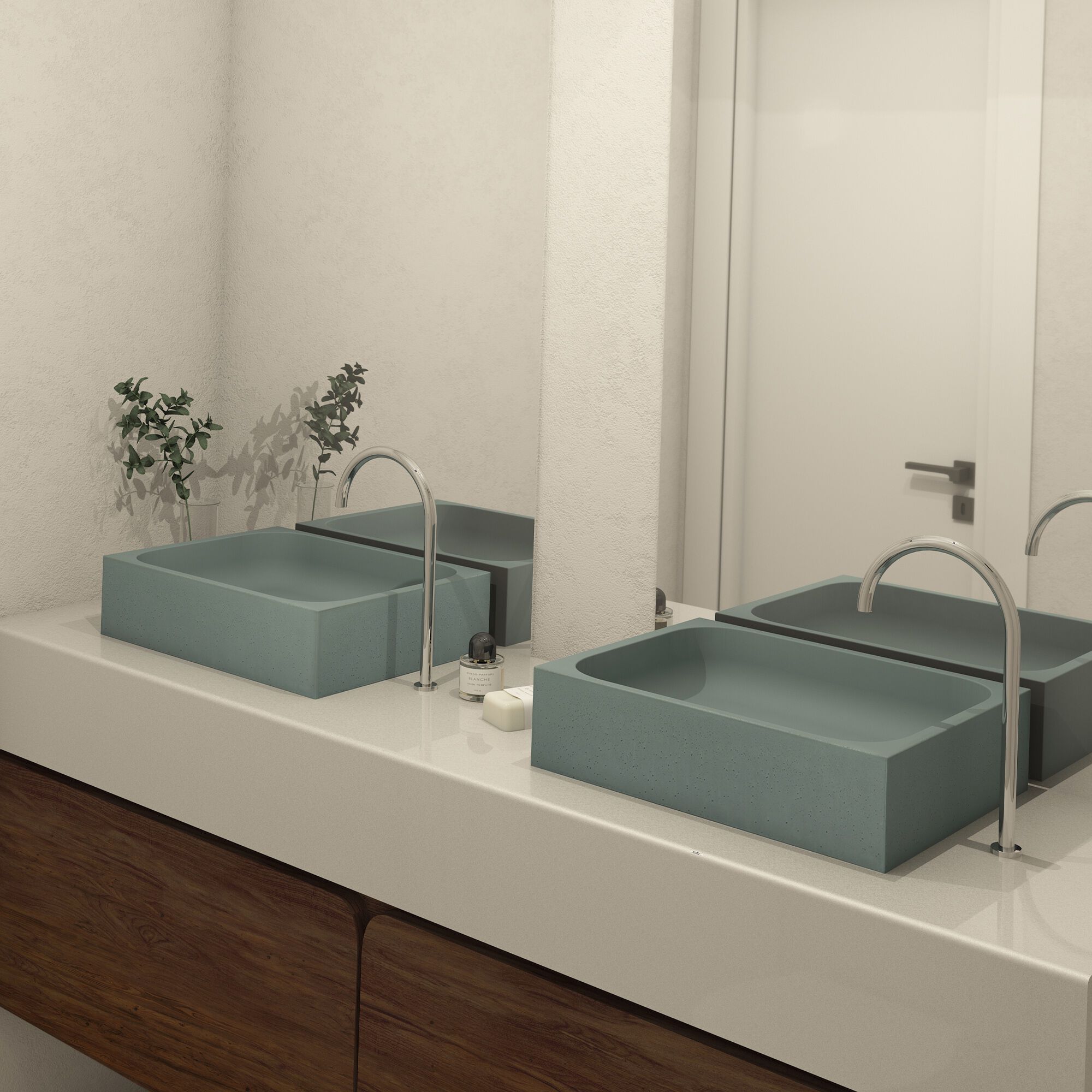 Бетонный прямоугольный умывальник с одной столешницей URBI et ORBI IMMISSIO 50 ARCH-00060764 - Вид №7