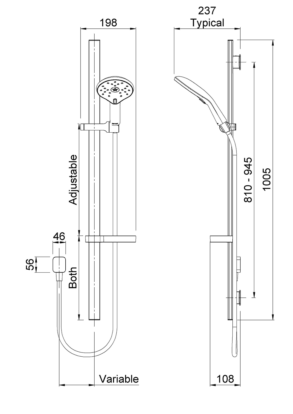 KHSRCPWH Satinjet Koha MK2 Железнодорожный душ Methven Белый  - Вид №1
