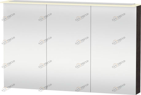 XL759607272 Зеркальный шкафчик X-Large #XL7596 1200 x 138/208 мм Дуб брашированный, натуральный шпон Duravit