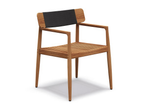 Стул для сада из тикового дерева с подлокотниками