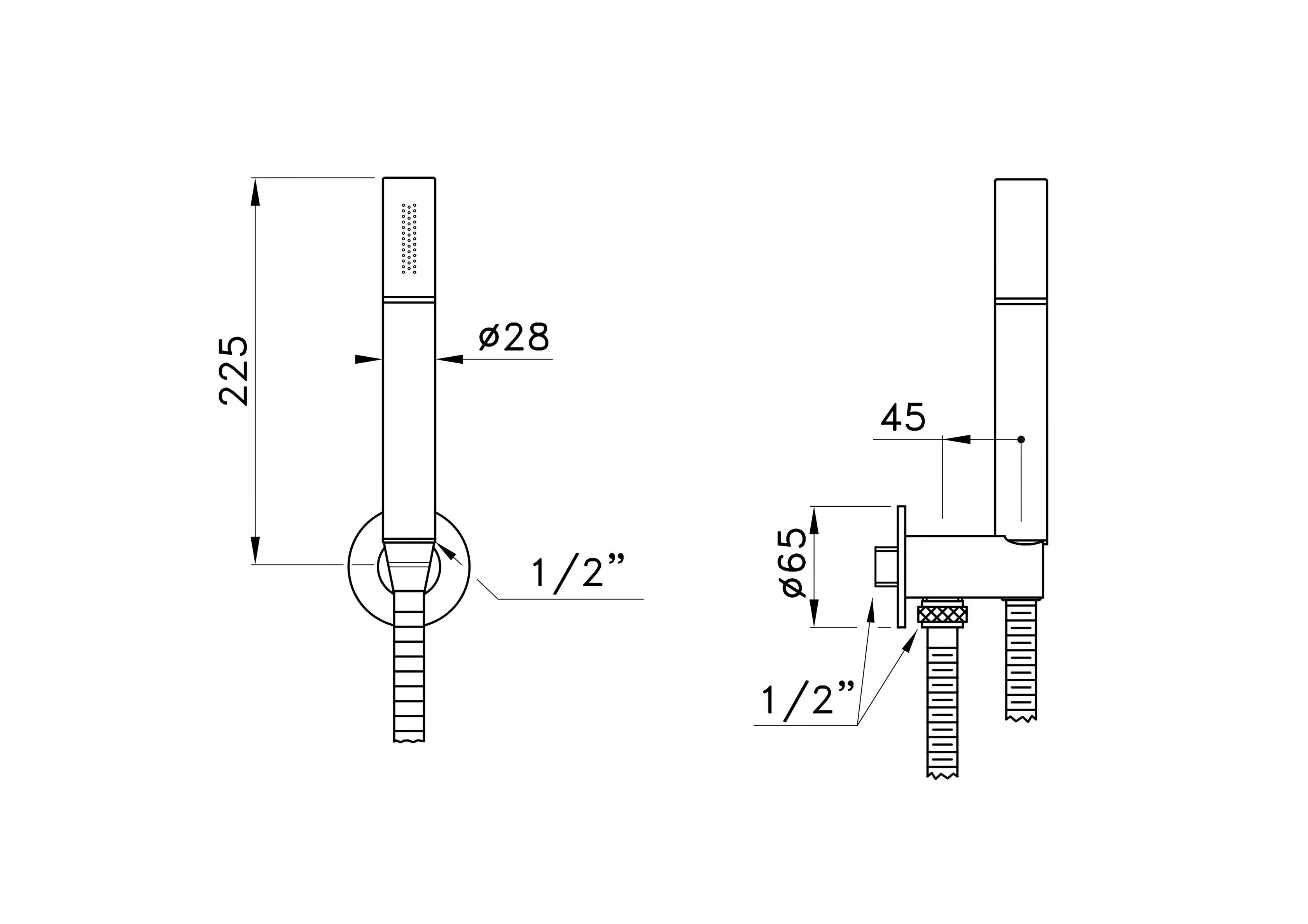 Настенный ручной душ с держателем RUBINETTERIE STELLA ARCH-00006629 - Вид №1