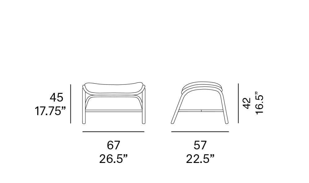 Подставка для ног из ротанга EXPORMIM рамки ARCH-00015430 - Вид №2