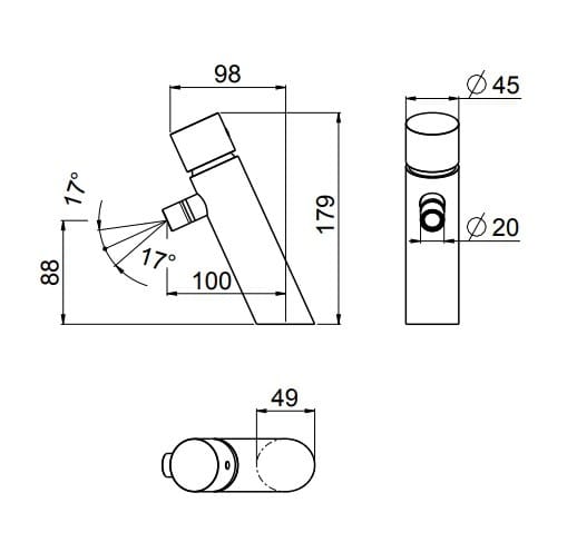 Однорычажный смеситель для биде с одним отверстием CARIMALI Scull ARCH-00008719