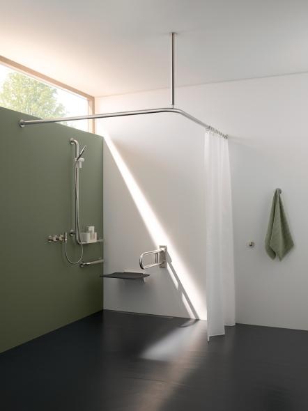 805.33.210L Угловая ручка с держателем для душа, левостороннее исполнение HEWI Greifen  - Вид №1