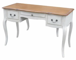 Письменный стол белый с ящиками и деревянной столешницей Mobilier de Maison ДОМАШНЯЯ ОБСТАНОВКА MOBILIER DE MAISON 017237 Белый