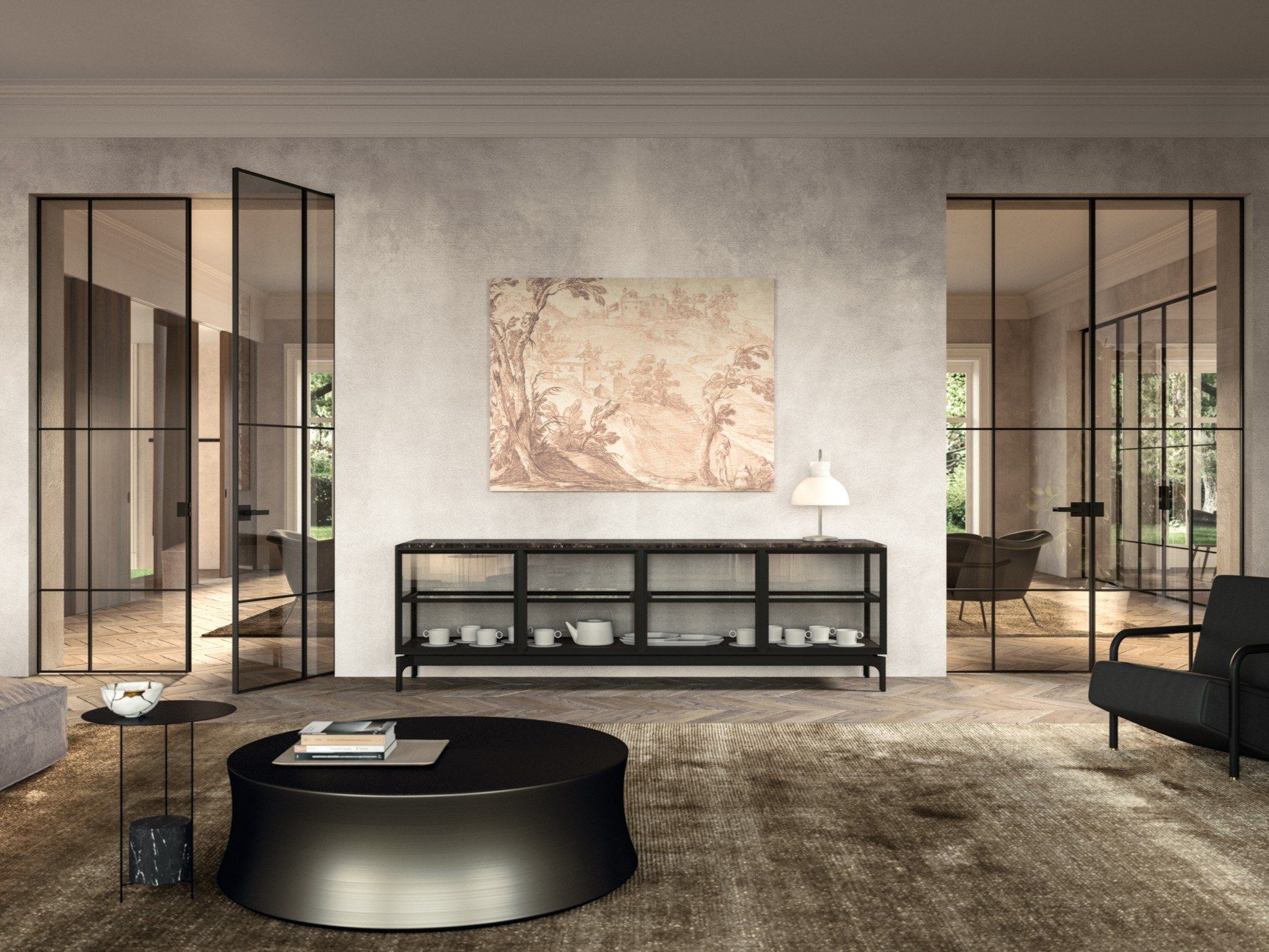 Стеклянная распашная дверь HenryGlass MANHATTAN ARCH-00048182 - Вид №1