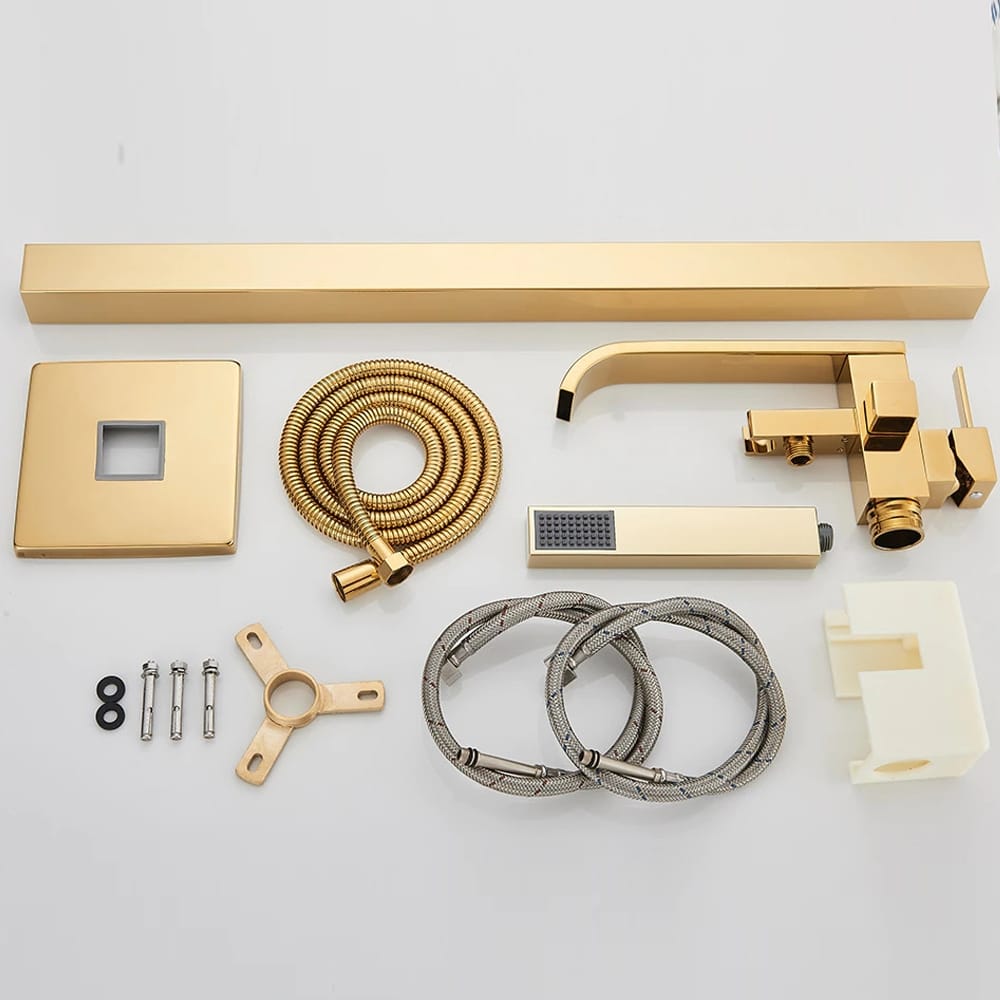 Латунный напольный смеситель для ванны с ручным душем Fontana Showers FS1384G ARCH-00130837 - Вид №3