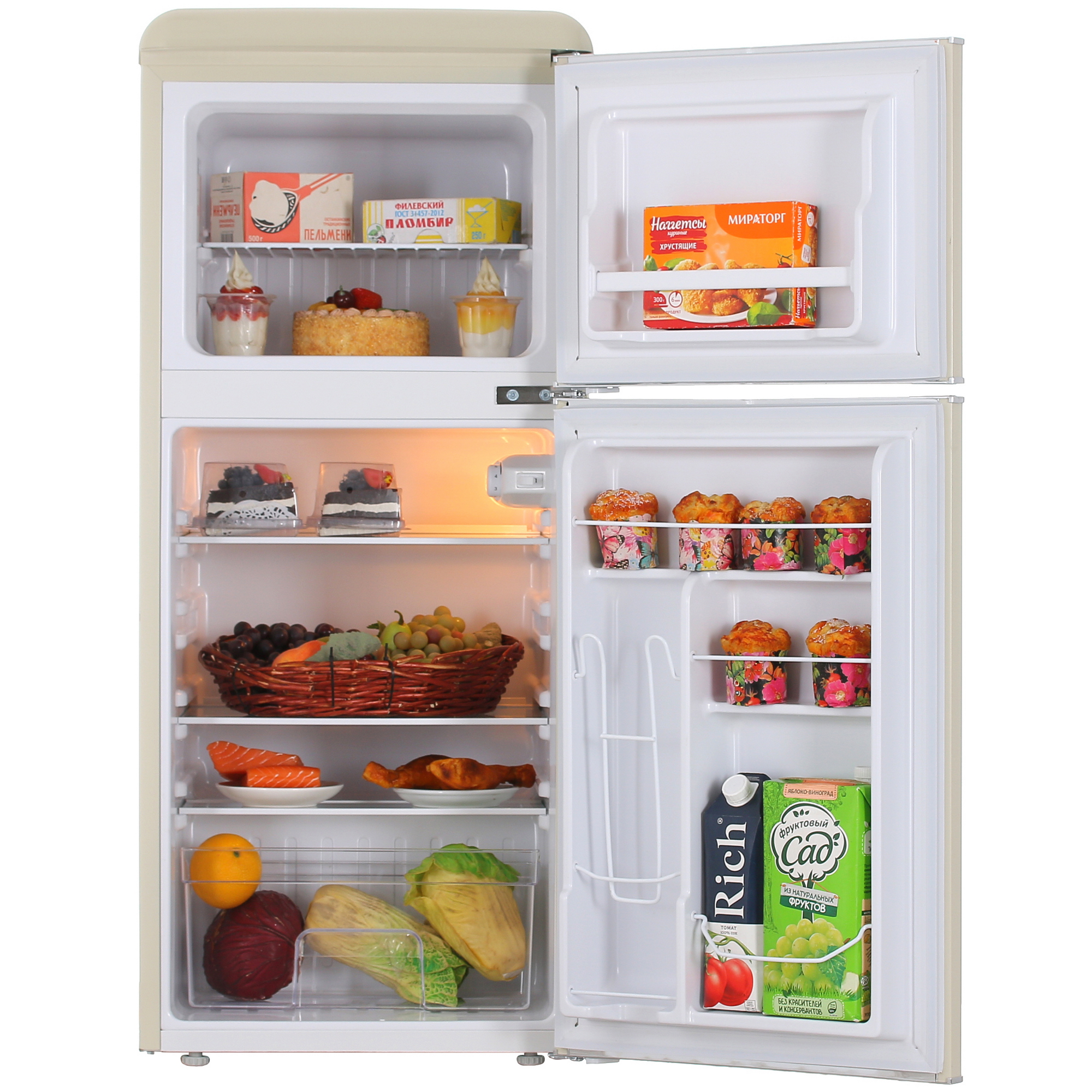 9057383 Холодильник компактный   Tesler RT-132 бежевый STDN-0141824 - Вид №5