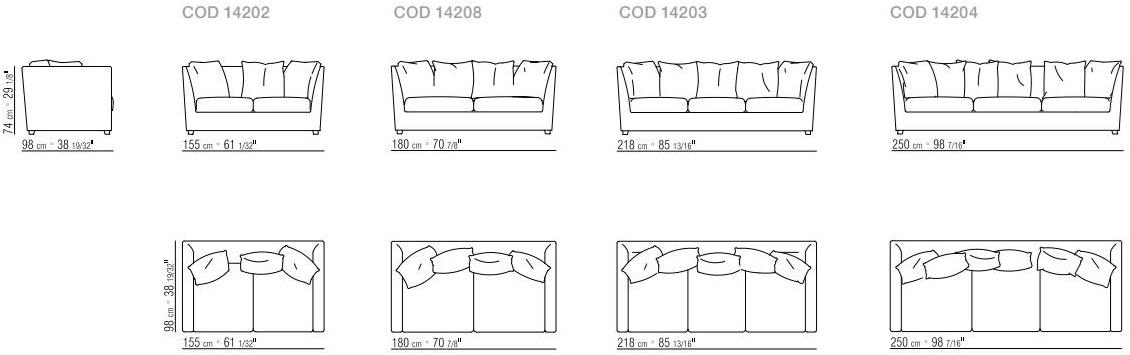 Flexform 3-х местный тканевый диван со съемным чехлом Victor sun-id-1408425 - Вид №3