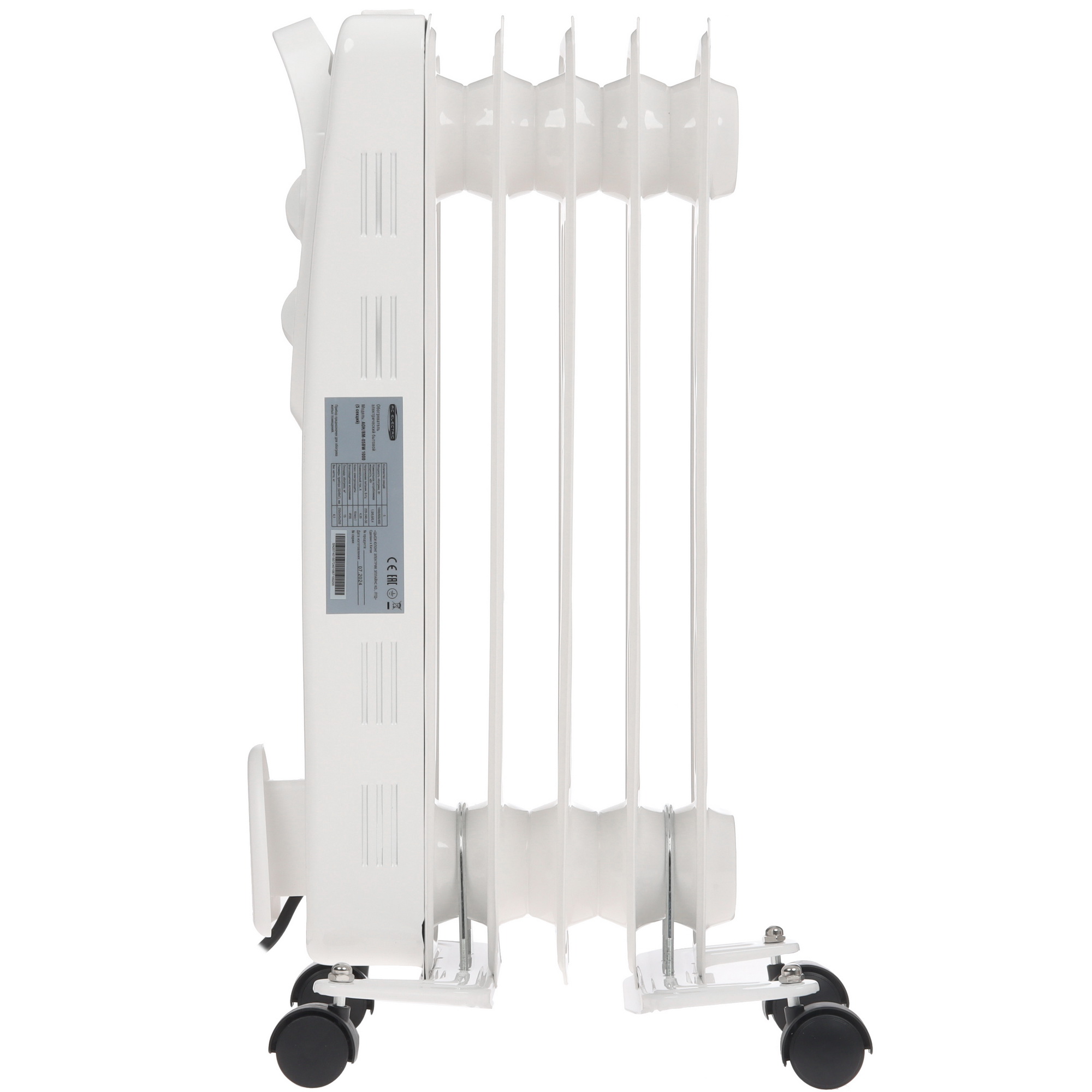 9199756 Масляный обогреватель AC ELECTRIC AOH/BM-05BW 1000 белый STDN-0102701 - Вид №2