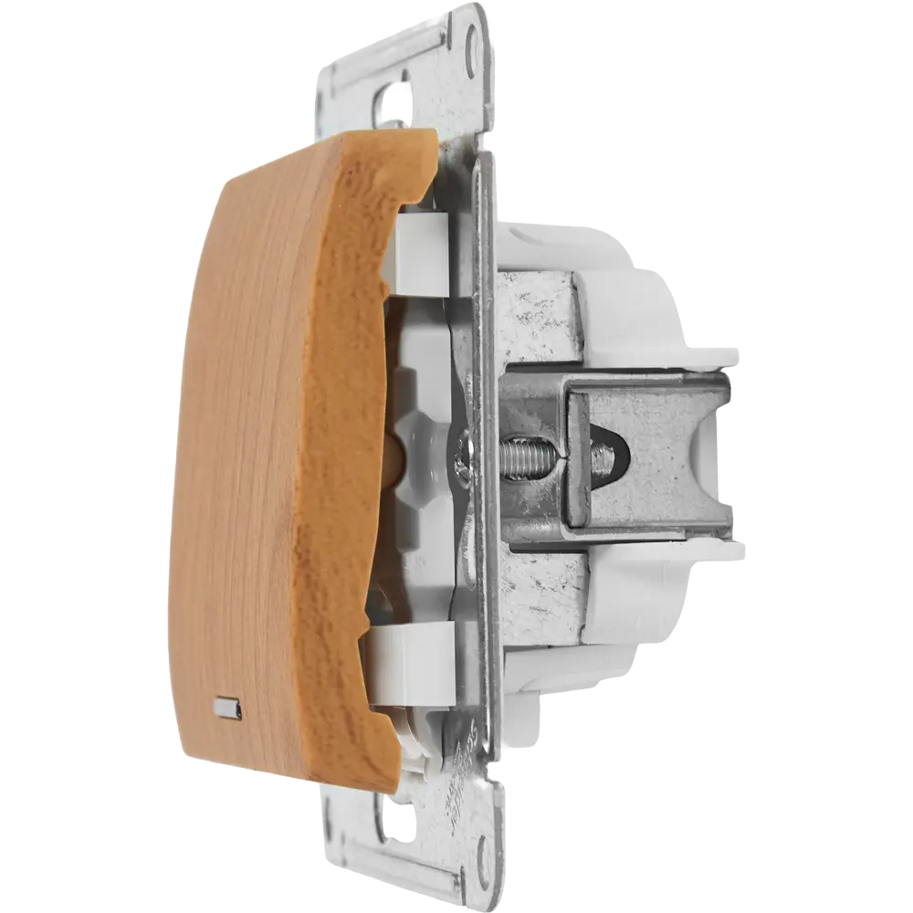 Выключатель проходной встраиваемый Systeme Electric Glossa 1 клавиша с подсветкой цвет дуб 84730739 STLM-2185652 - Вид №4